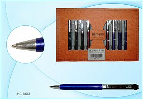 Ручка шариковая MC металлическая, метал. клип, синий корпус